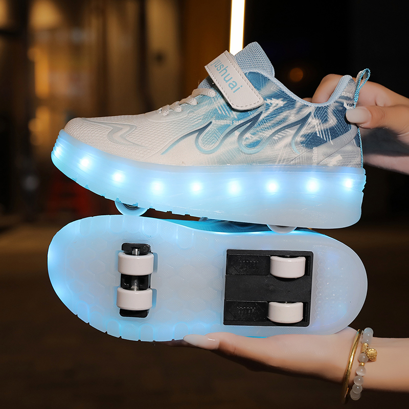 Children'S Outdoor - รองเท้าสเก็ตสำหรับเด็กพร้อมไฟ LED คุณภาพสูง เหมาะสำหรับกิจกรรมกลางแจ้ง ลำลอง ของขวัญสำหรับเด็ก