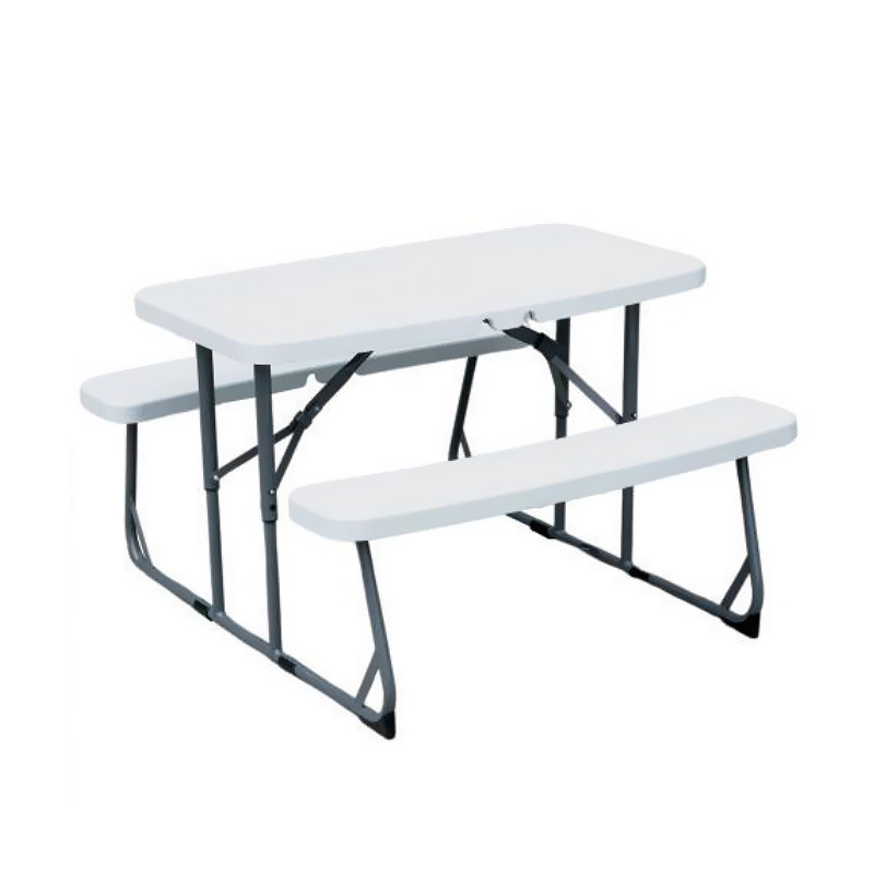 Kids Outdoor Bench - ชุดโต๊ะและม้านั่งพลาสติกพับได้ ทนทาน สำหรับเด็ก ใช้ได้ทั้งในบ้านและนอกบ้าน เหมาะสำหรับสวนหลังบ้าน โรงเรียน