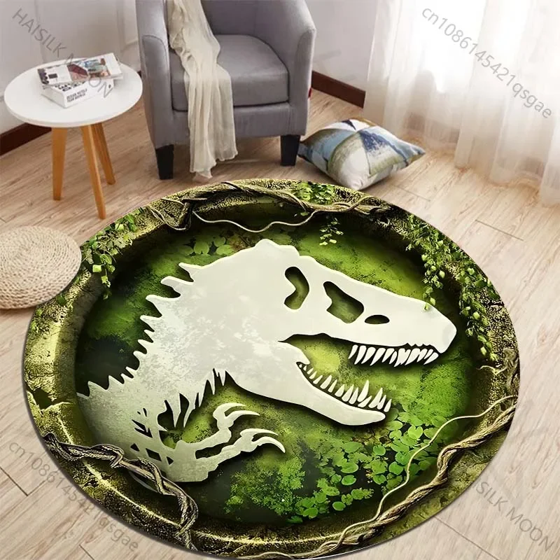 Kids Outdoor Flooring - HD 3D ไดโนเสาร์พิมพ์รอบพรมสําหรับห้องนอนพรมปูพื้นสําหรับห้องเด็กในครัวเรือนเก้าอี้อาบน้ําพรมห้องนั่งเล่น home Decor