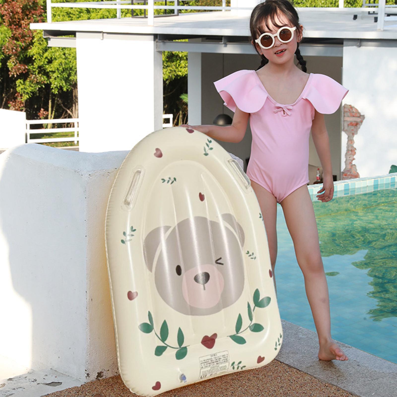 Kids Outdoor Water - กระดานโต้คลื่นแบบเป่าลมสำหรับเด็ก ลอยน้ำในสระ พร้อมที่จับ กระดานโต้คลื่นแบบเป่าลมสำหรับชายหาด สำหรับเด็กชาย เด็กหญิง