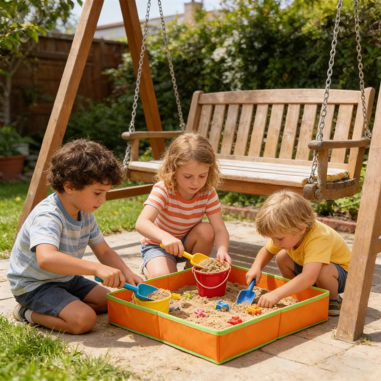 Kids Outdoor Bench - โต๊ะทรายสำหรับเด็ก 1 ชิ้น ของเล่นสระทราย ของเล่นทรายกลางแจ้งสำหรับเด็กชายและเด็กหญิง กล่องทรายสำหรับสวน