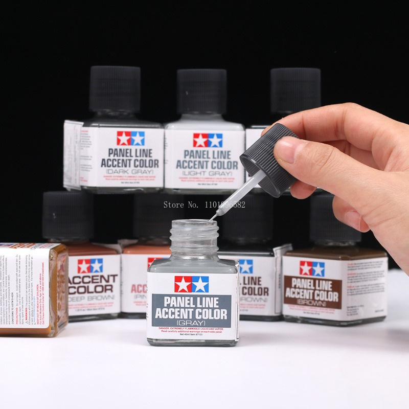 Tamiya Model Paint Set - สีเคลือบเงาแบบแผงขนาด 40 มล. สีเทาเข้มผสมสีน้ำตาล สำหรับโมเดลรถทหาร งานอดิเรก