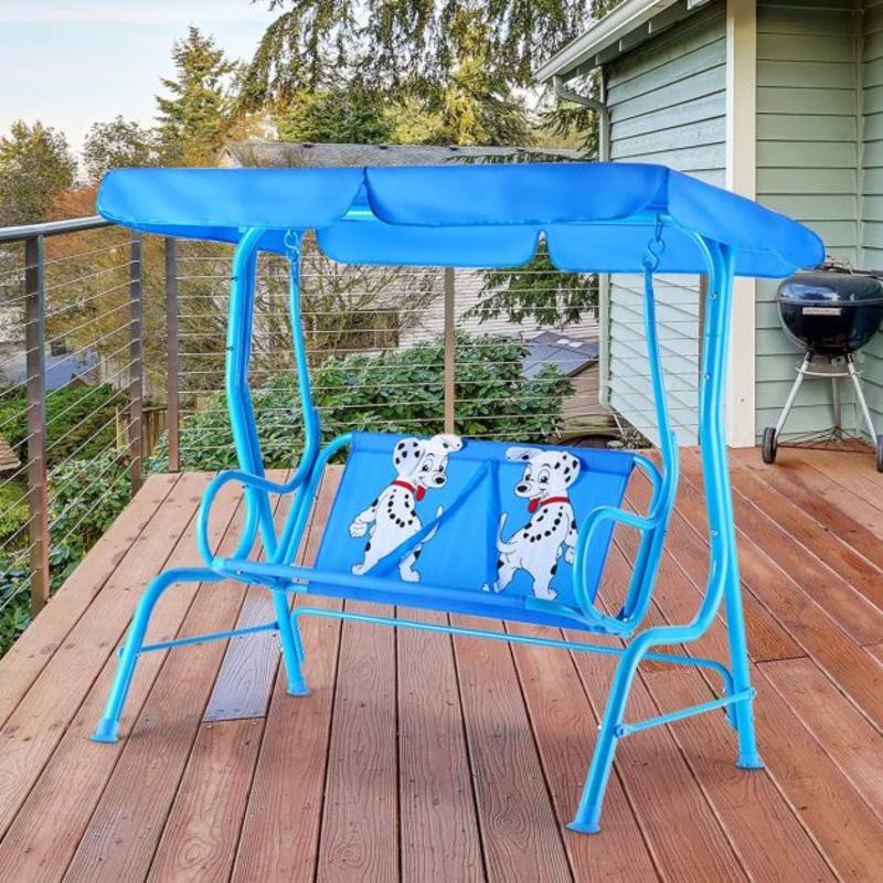 Kids Outdoor Bench - ชิงช้าสนามเด็กเล่นกลางแจ้งพร้อมหลังคา 2 ที่นั่ง