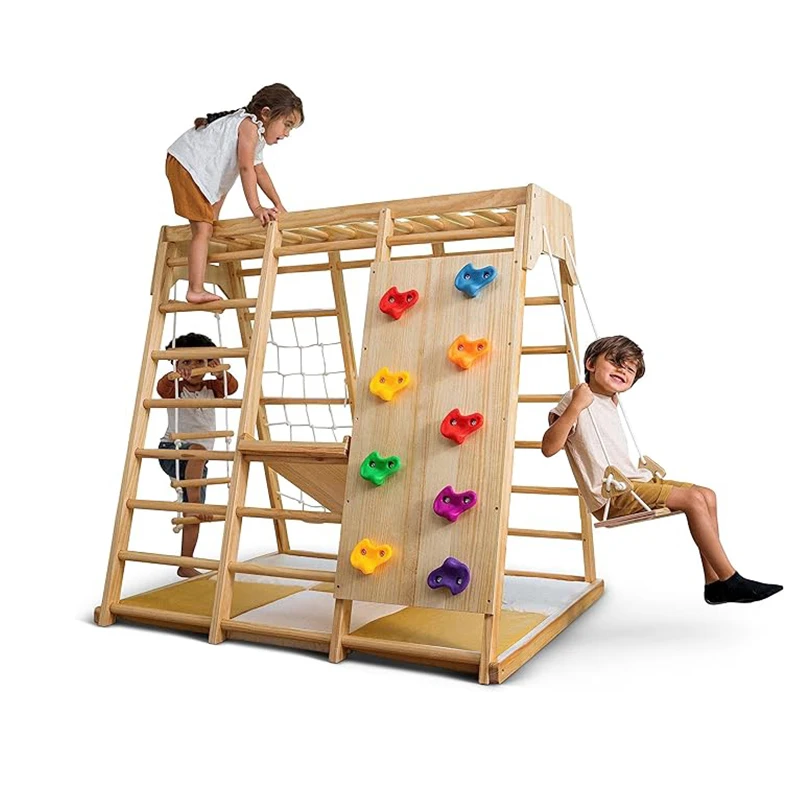 Kids Outdoor Gym Equipment - ชุดเครื่องเล่นสนามเด็กเล่นในร่ม อุปกรณ์ออกกำลังกาย ฟิตเนส บ้านเด็กเล่น สไลเดอร์ เชือก