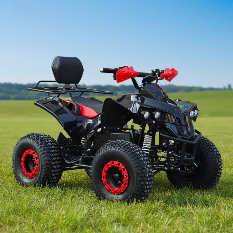 Kids Outdoor Electric Quad - รถเอทีวีขับเคลื่อนด้วยระบบเพลาไฟฟ้าสำหรับเด็กและผู้ใหญ่, รถ 4 ล้อสำหรับขับขี่ออฟโรดพร้อมพนักพิง, รถทัวร์สำหรับเช่าในพื้นที่ท่องเที่ยวกลางแจ้ง