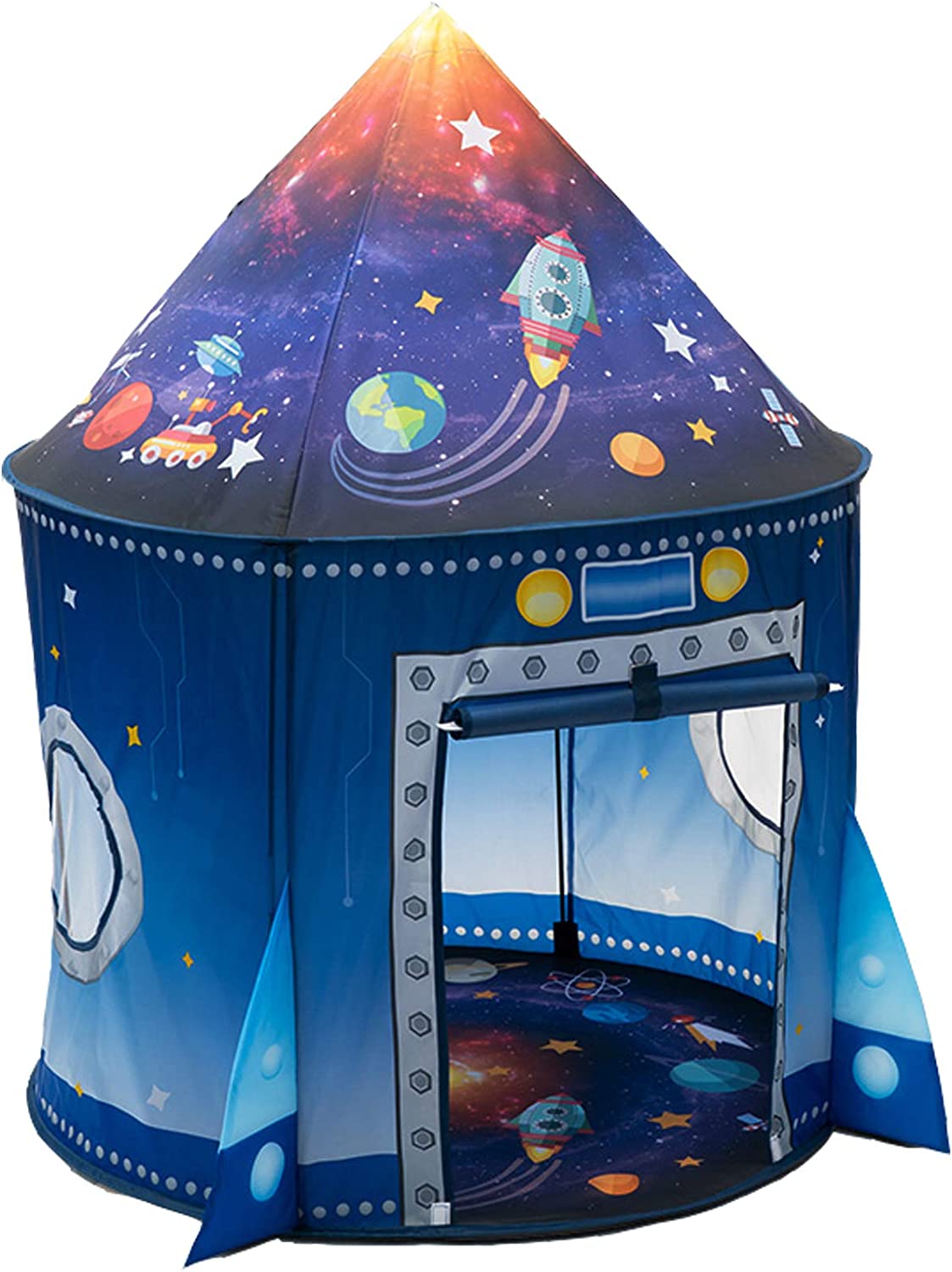 Kids Outdoor Playhouse - เรือจรวดเด็กเต็นท์ Pop Up เล่นเต็นท์ของเล่นสําหรับเด็กพื้นที่ขนาดใหญ่ในร่ม Pretend Playhouse