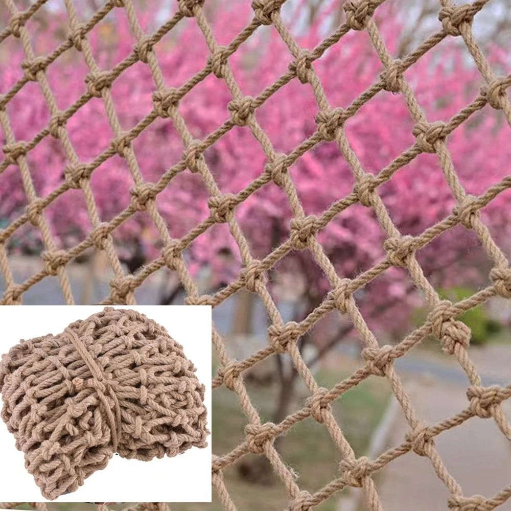 Kids Outdoor Net - ตาข่ายป่านปีนป่าย เชือกป่านธรรมชาติ เชือกป่านสำหรับงาน DIY เชือกป่านสำหรับทำโครงตาข่ายตกแต่ง ตาข่ายตกแต่งเพดาน