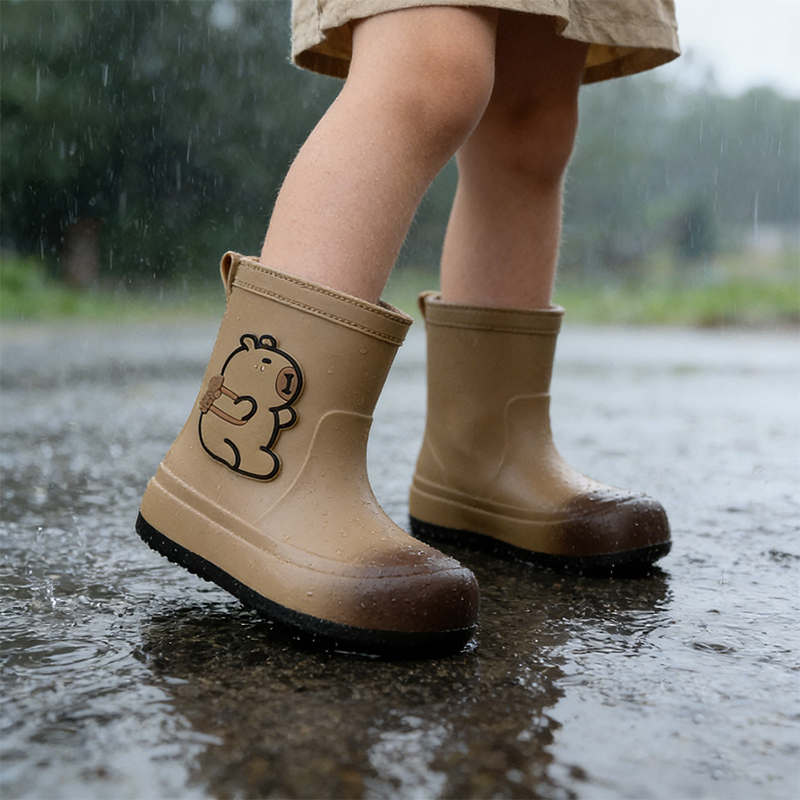Kids Outdoor Net - รองเท้าบูทกันฝนสำหรับเด็กการ์ตูนรองเท้ายางกันน้ำกันลื่นรองเท้ากันฝนกลางแจ้งสำหรับเด็กผู้ชายเด็กผู้หญิงอายุ 3-12 ปี