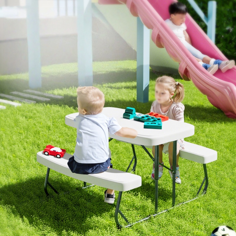 ชุดโต๊ะและม้านั่งพลาสติกพับได้ - Kids Outdoor Bench บทวิจารณ์และราคา