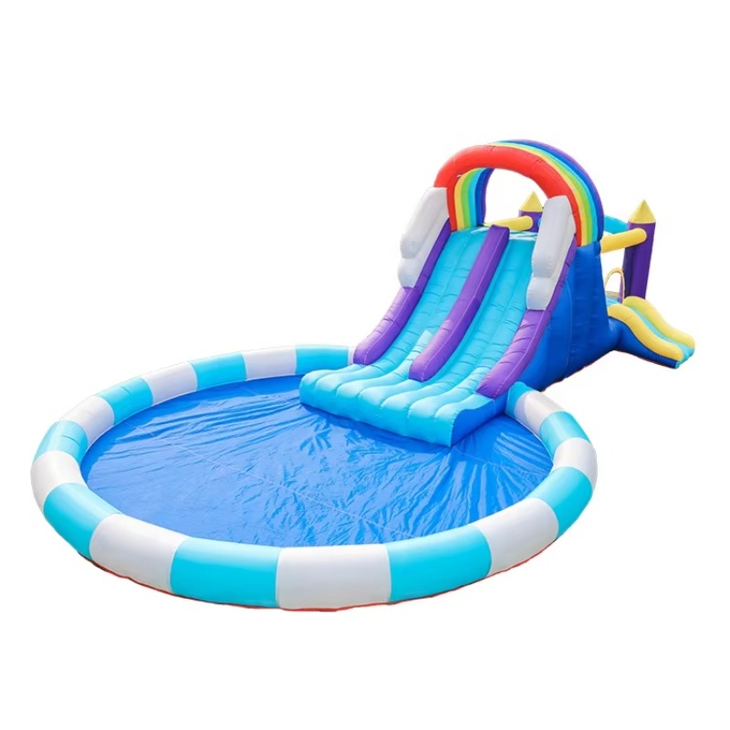 สไลเดอร์น้ำเป่าลมยักษ์สีรุ้งสำ - Kids Outdoor Water บทวิจารณ์และราคา