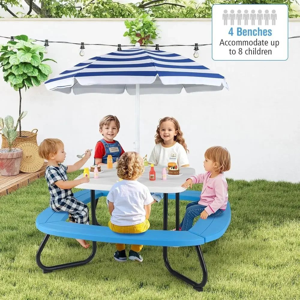 โต๊ะปิกนิกสำหรับเด็ก 8 ที่นั่ง - Kids Outdoor Bench บทวิจารณ์และราคา