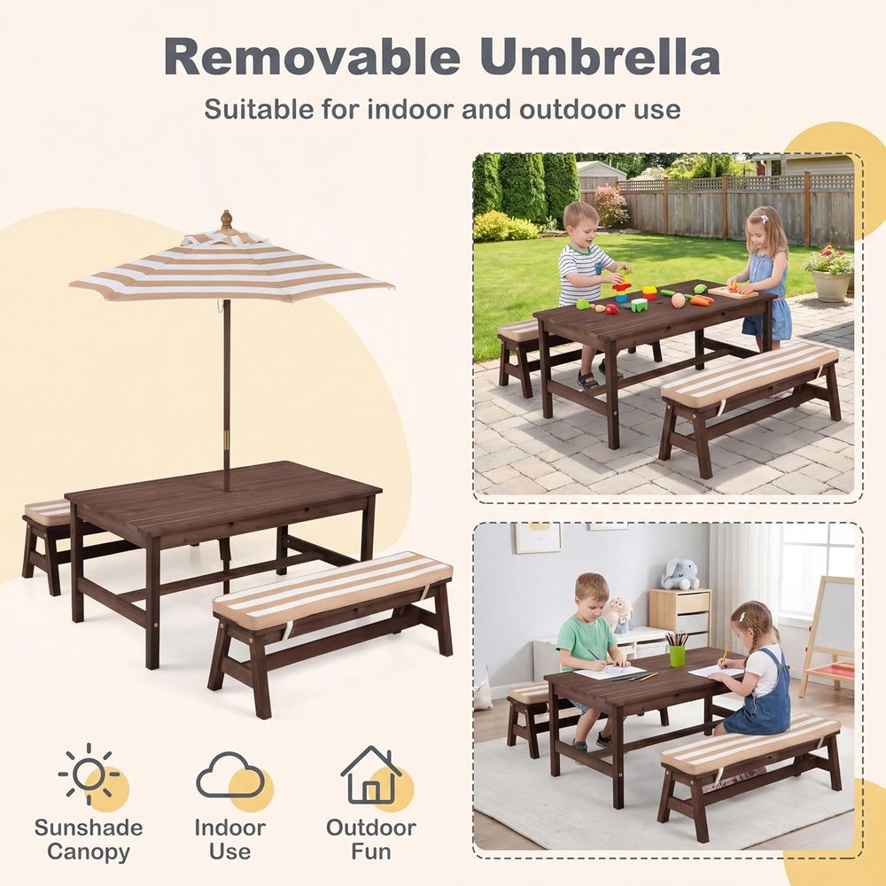 โต๊ะปิกนิกสำหรับเด็ก โต๊ะขนาดใ - Kids Outdoor Bench บทวิจารณ์และราคา