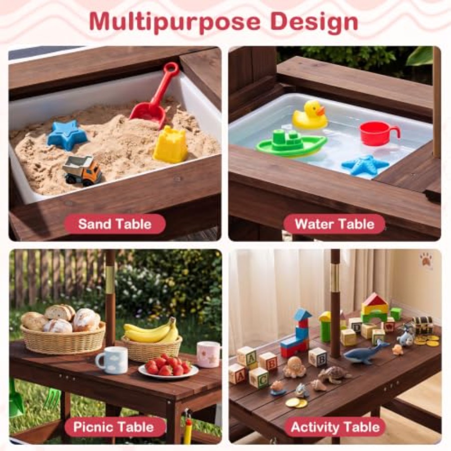 โต๊ะปิกนิกสำหรับเด็กสำหรับใช้ก - Kids Outdoor Water บทวิจารณ์และราคา