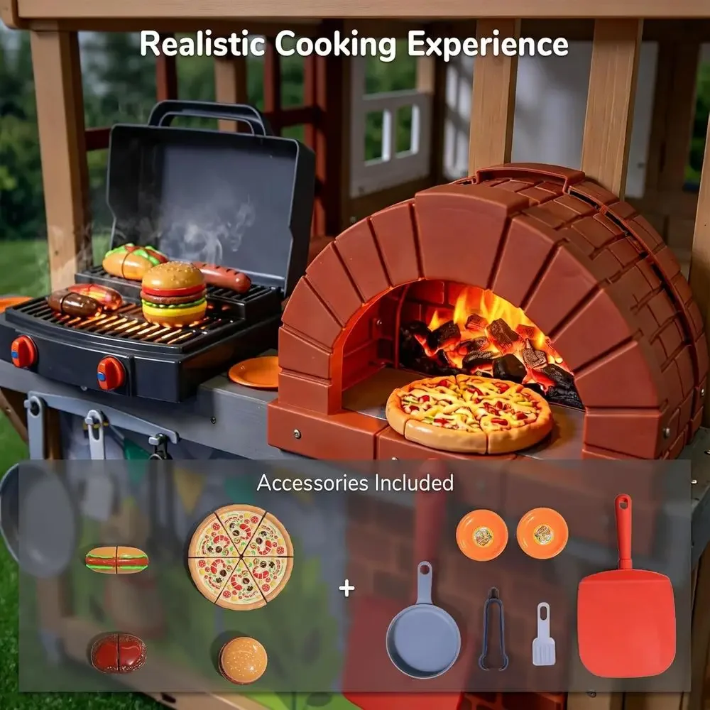 บ้านเด็กเล่นกลางแจ้งทำจากไม้,  - Kids Outdoor Playhouse บทวิจารณ์และราคา