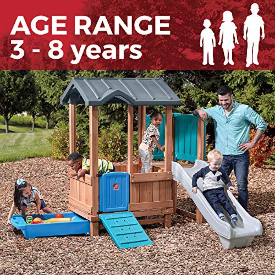 บ้านเด็กเล่นและสไลเดอร์ในป่า,  - Kids Outdoor Playhouse บทวิจารณ์และราคา
