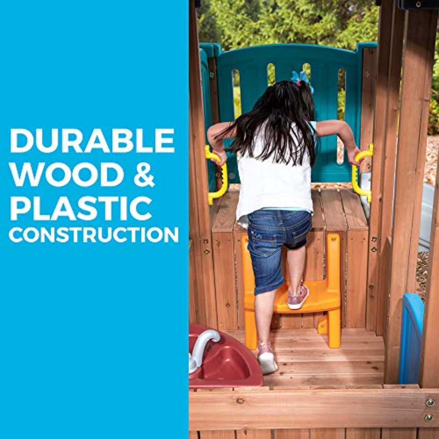 บ้านเด็กเล่นและสไลเดอร์ในป่า,  - Kids Outdoor Playhouse บทวิจารณ์และราคา