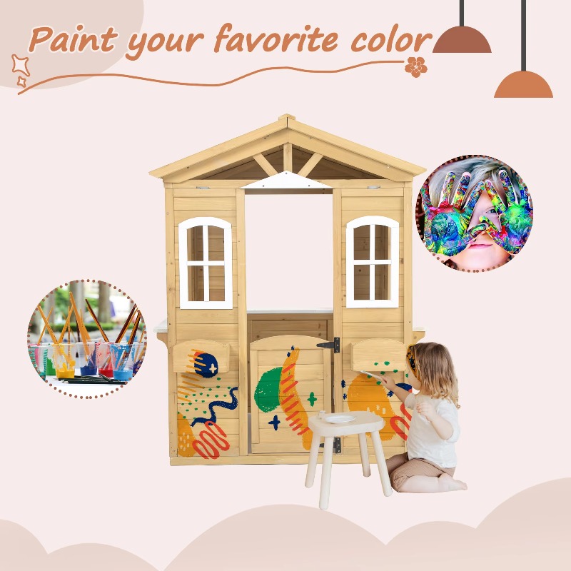 บ้านไม้สไตล์โมเดิร์นคลาสสิกสำห - Kids Outdoor Playhouse บทวิจารณ์และราคา