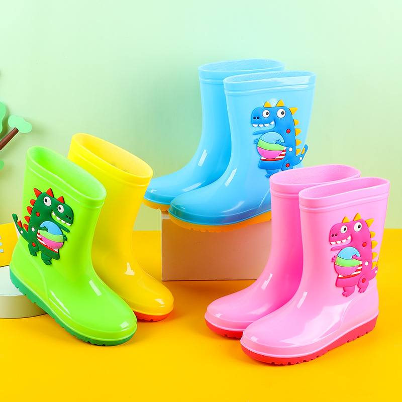 รองเท้าบูทกันฝนลายไดโนเสาร์สำห - Kids Outdoor Water บทวิจารณ์และราคา