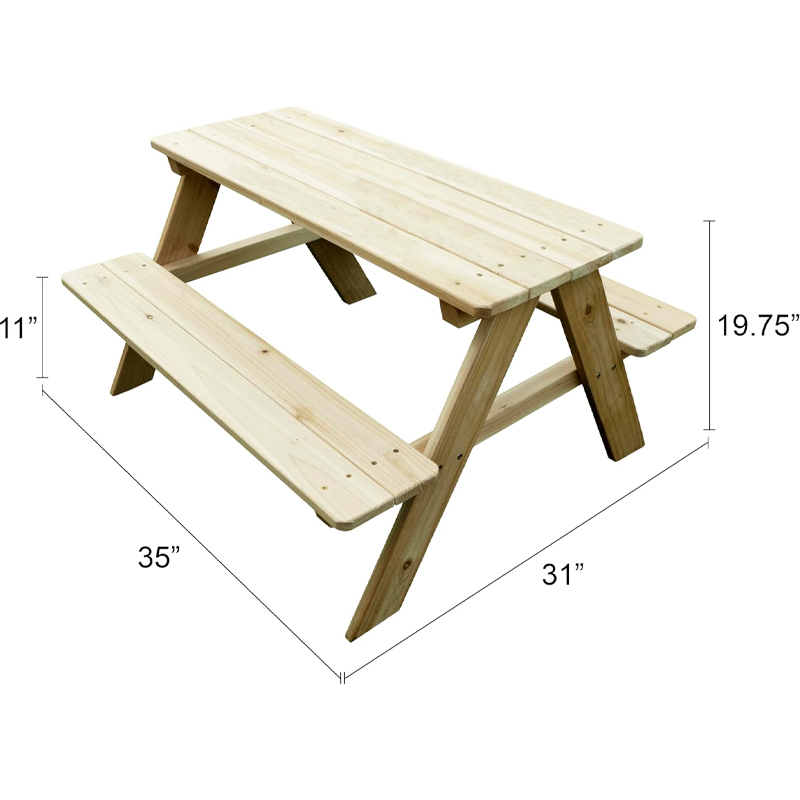 โต๊ะปิกนิกไม้สำหรับเด็กกลางแจ้ - Kids Outdoor Bench บทวิจารณ์และราคา