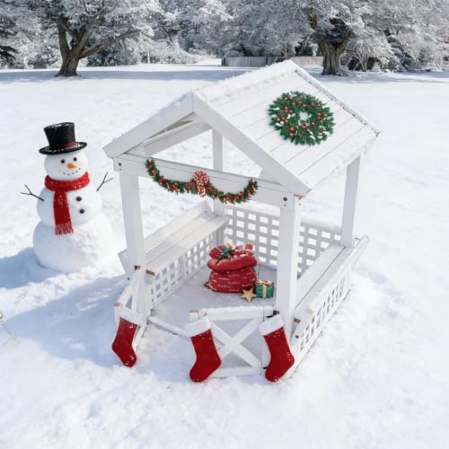 บ้านไม้สำหรับเด็กอายุ 2-8 ปี ส - Kids Outdoor Playhouse บทวิจารณ์และราคา
