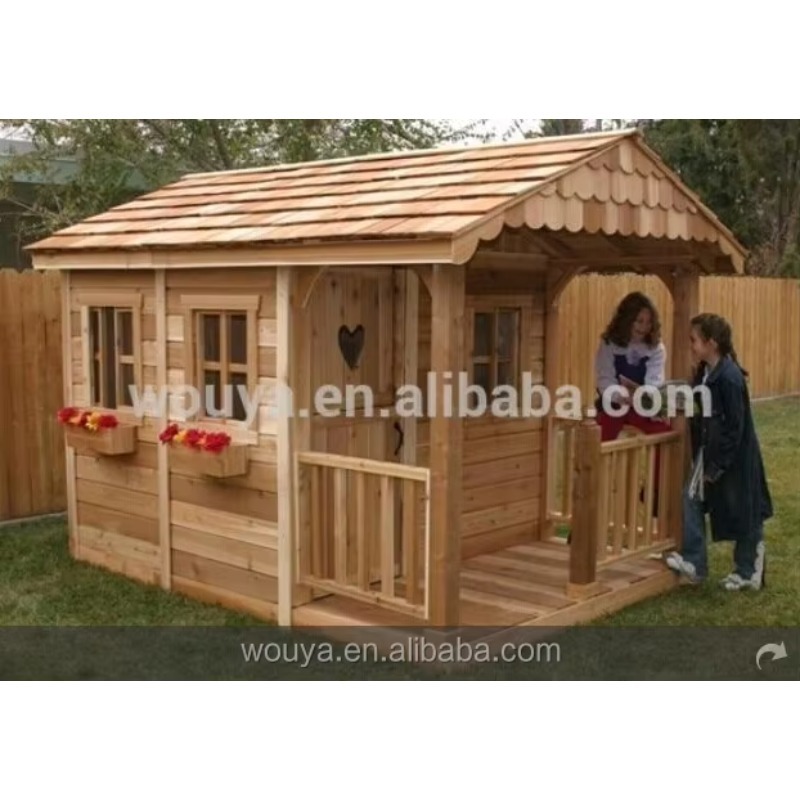 บ้านไม้สำเร็จรูปราคาประหยัด กั - Kids Outdoor Playhouse บทวิจารณ์และราคา
