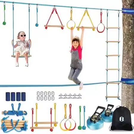 ชุดอุปกรณ์สนามฝึกซ้อมวอร์ริเออ - Kids Outdoor Monkey Bar Set บทวิจารณ์และราคา