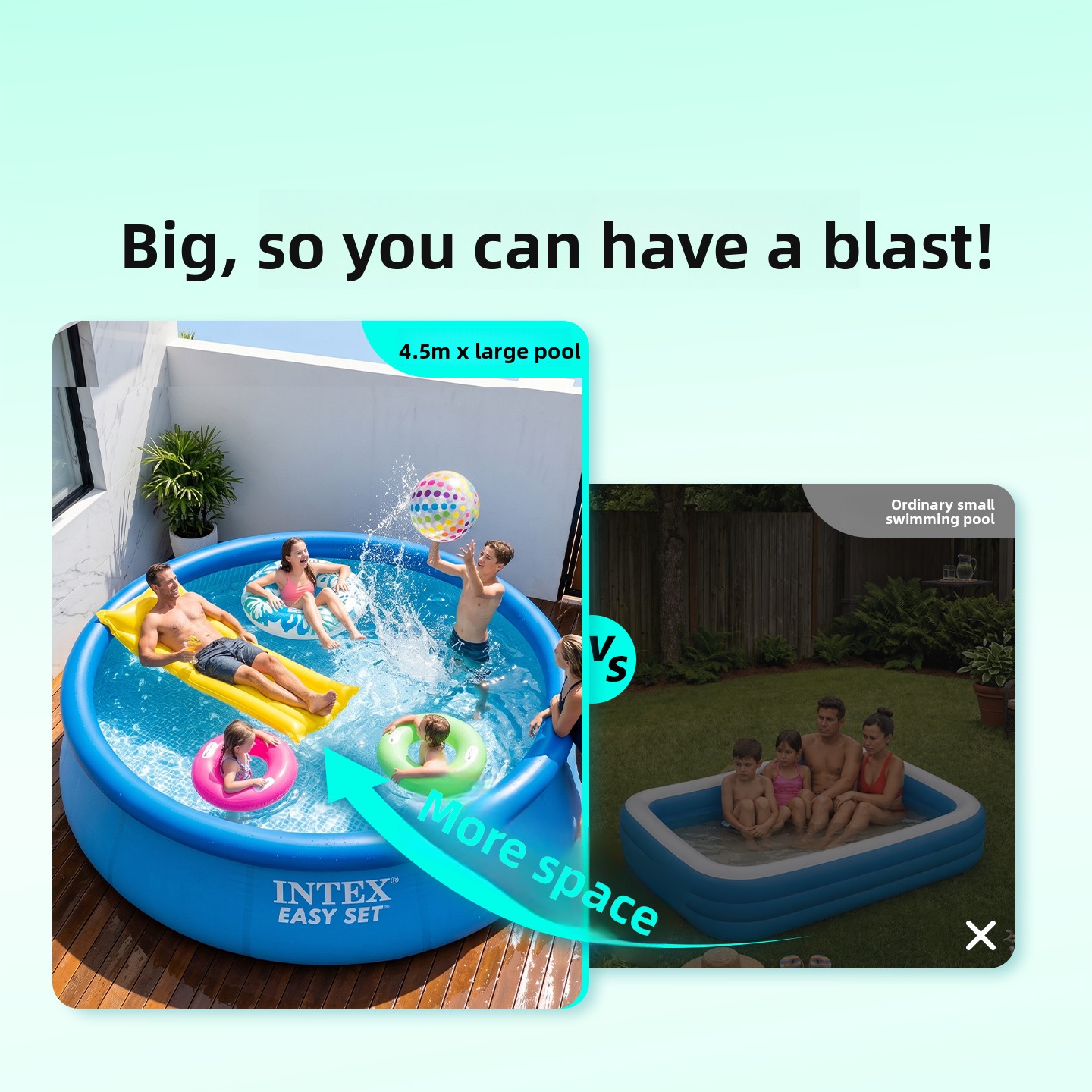 สระน้ำเป่าลมขนาดใหญ่สำหรับครอบ - Kids Outdoor Water บทวิจารณ์และราคา