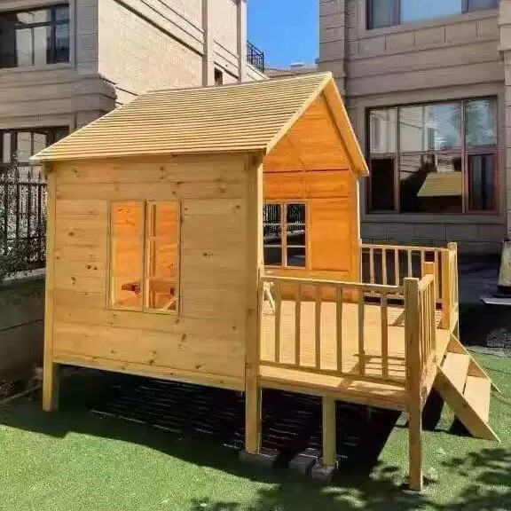 บ้านไม้สำเร็จรูปเคลื่อนย้ายได้ - Kids Outdoor Playhouse บทวิจารณ์และราคา